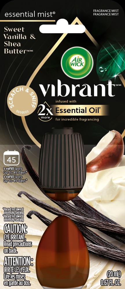 AIR WICK Essential Mist  Sweet Vanilla  Shea Butter Vibrant